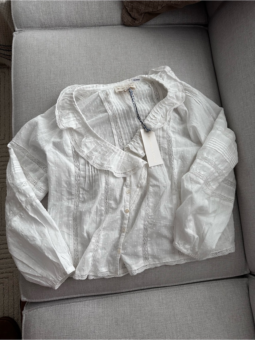 Jennifer and grace peasant ruffle blouse